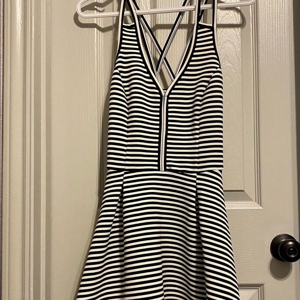 Summer Dress, Black White Stripe, Macy’s Medium